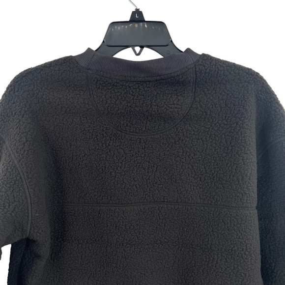 Everlane Black Sweatshirt ReNew Fleece Teddy Sherpa Warm Oversized Crew XS New - Picture 5 of 9